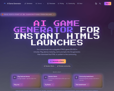 Ai Game Generator
