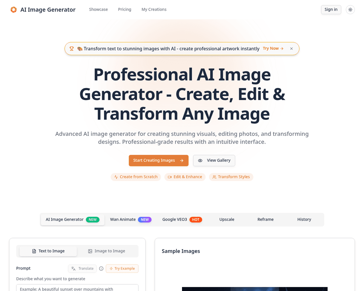 AI Image Generator - Create, Edit & Transform Images