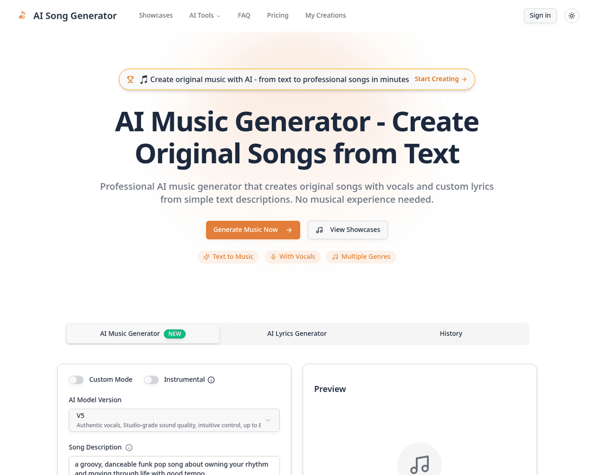 AI Music Generator - Create Songs from Text with AI