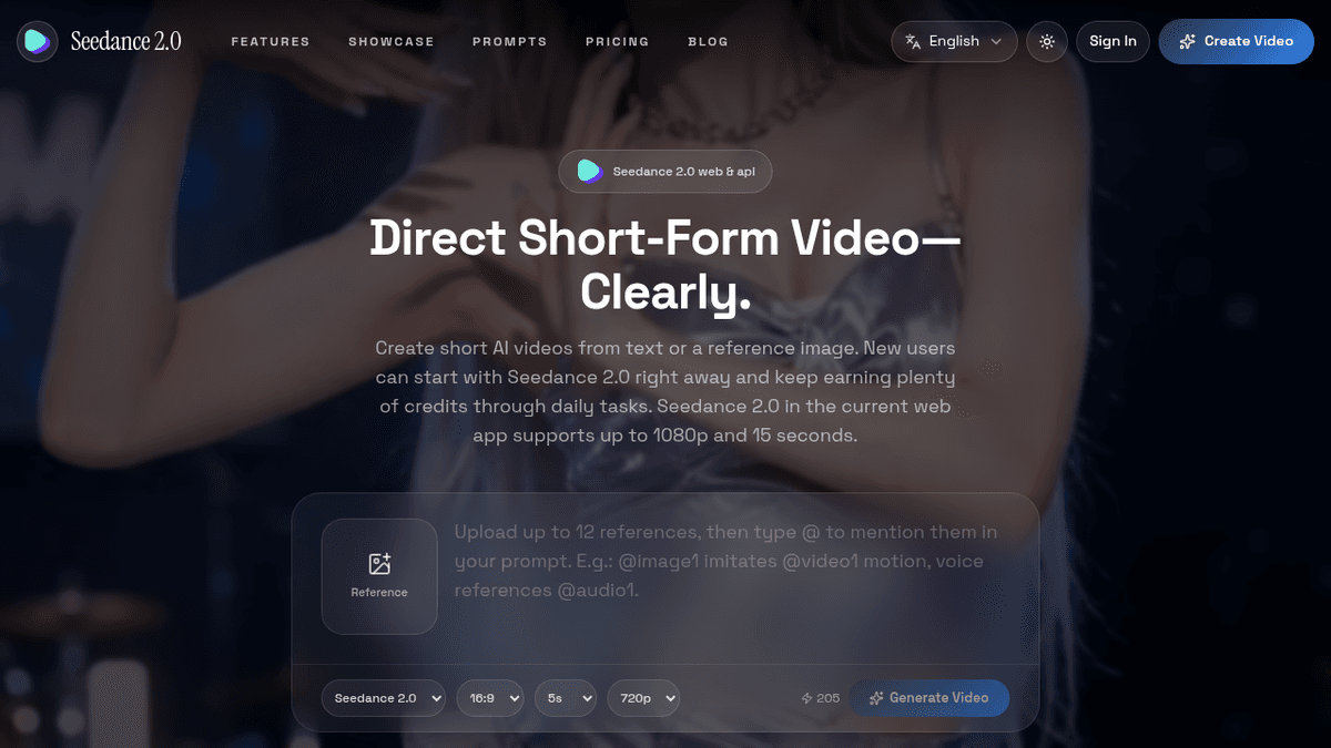 Seedance 2.0 Web & API